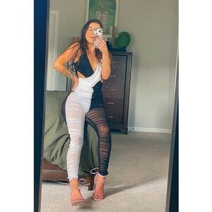 Stylish Black and White Jumpsuit